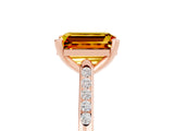 Rose gold Emerald Cut Cut Channel Set Solitaire Engagement Ring with Four-Prong Setting_5