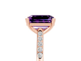Rose gold Emerald Cut Cut Channel Set Solitaire Engagement Ring with Four-Prong Setting_5