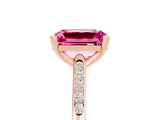 Rose gold Emerald Cut Cut Channel Set Solitaire Engagement Ring with Four-Prong Setting_5