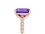 Rose gold Emerald Cut Cut Channel Set Solitaire Engagement Ring with Four-Prong Setting_5