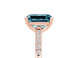 Rose gold Emerald Cut Cut Channel Set Solitaire Engagement Ring with Four-Prong Setting_5