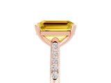 Rose gold Emerald Cut Cut Channel Set Solitaire Engagement Ring with Four-Prong Setting_5