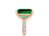 Rose gold Emerald Cut Cut Channel Set Solitaire Engagement Ring with Four-Prong Setting_5