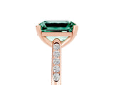 Rose gold Emerald Cut Cut Channel Set Solitaire Engagement Ring with Four-Prong Setting_5