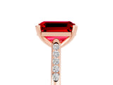 Rose gold Emerald Cut Cut Channel Set Solitaire Engagement Ring with Four-Prong Setting_5