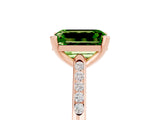 Rose gold Emerald Cut Cut Channel Set Solitaire Engagement Ring with Four-Prong Setting_5