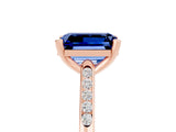Rose gold Emerald Cut Cut Channel Set Solitaire Engagement Ring with Four-Prong Setting_5