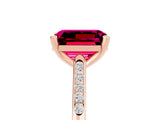 Rose gold Emerald Cut Cut Channel Set Solitaire Engagement Ring with Four-Prong Setting_5