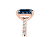 Rose gold Emerald Cut Cut Channel Set Solitaire Engagement Ring with Four-Prong Setting_5