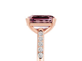 Rose gold Emerald Cut Cut Channel Set Solitaire Engagement Ring with Four-Prong Setting_5