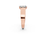 Rose gold Emerald Cut Cut Diamond Channel Set Solitaire Ring with Four-Prong Setting_5