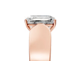 Rose gold Emerald Cut Cut Diamond Channel Set Solitaire Ring with Four-Prong Setting_8
