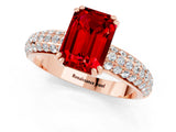 Rose gold Emerald Cut Cut Diamond Milgrain Marquise Band with Prong Setting_1