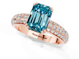 Rose gold Emerald Cut Cut Diamond Milgrain Marquise Band with Prong Setting_1
