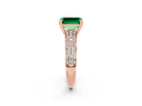 Rose gold Emerald Cut Cut Diamond Milgrain Marquise Band with Prong Setting_2