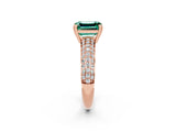 Rose gold Emerald Cut Cut Diamond Milgrain Marquise Band with Prong Setting_2