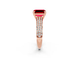 Rose gold Emerald Cut Cut Diamond Milgrain Marquise Band with Prong Setting_2