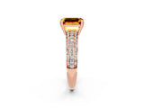 Rose gold Emerald Cut Cut Diamond Milgrain Marquise Band with Prong Setting_2