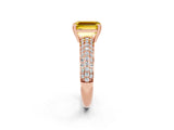 Rose gold Emerald Cut Cut Diamond Milgrain Marquise Band with Prong Setting_2