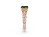 Rose gold Emerald Cut Cut Diamond Milgrain Marquise Band with Prong Setting_2