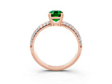 Rose gold Emerald Cut Cut Diamond Milgrain Marquise Band with Prong Setting_3
