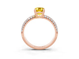 Rose gold Emerald Cut Cut Diamond Milgrain Marquise Band with Prong Setting_3