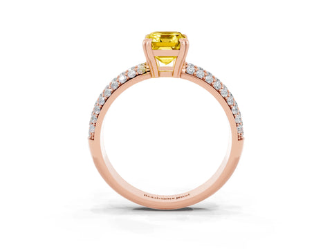Rose gold Emerald Cut Cut Diamond Milgrain Marquise Band with Prong Setting_3