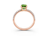 Rose gold Emerald Cut Cut Diamond Milgrain Marquise Band with Prong Setting_3