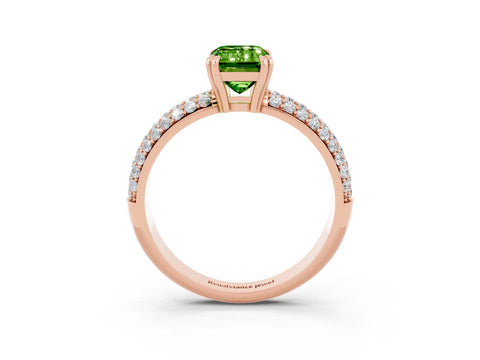 Rose gold Emerald Cut Cut Diamond Milgrain Marquise Band with Prong Setting_3