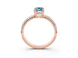 Rose gold Emerald Cut Cut Diamond Milgrain Marquise Band with Prong Setting_3