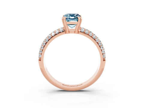 Rose gold Emerald Cut Cut Diamond Milgrain Marquise Band with Prong Setting_3