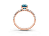 Rose gold Emerald Cut Cut Diamond Milgrain Marquise Band with Prong Setting_3