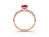Rose gold Emerald Cut Cut Diamond Milgrain Marquise Band with Prong Setting_3