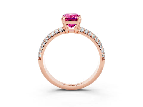 Rose gold Emerald Cut Cut Diamond Milgrain Marquise Band with Prong Setting_3