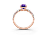 Rose gold Emerald Cut Cut Diamond Milgrain Marquise Band with Prong Setting_3