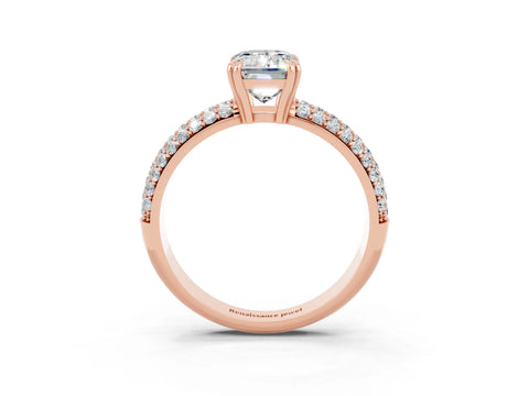 Rose gold Emerald Cut Cut Diamond Milgrain Marquise Band with Prong Setting_3