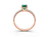 Rose gold Emerald Cut Cut Diamond Milgrain Marquise Band with Prong Setting_3