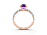Rose gold Emerald Cut Cut Diamond Milgrain Marquise Band with Prong Setting_3