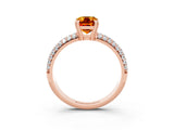 Rose gold Emerald Cut Cut Diamond Milgrain Marquise Band with Prong Setting_3