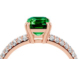 Rose gold Emerald Cut Cut Diamond Milgrain Marquise Band with Prong Setting_4