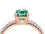 Rose gold Emerald Cut Cut Diamond Milgrain Marquise Band with Prong Setting_4