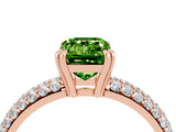 Rose gold Emerald Cut Cut Diamond Milgrain Marquise Band with Prong Setting_4