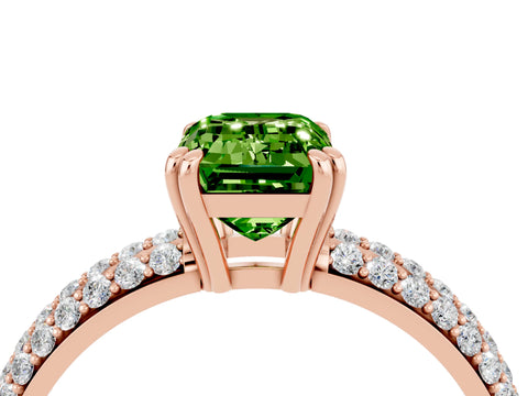 Rose gold Emerald Cut Cut Diamond Milgrain Marquise Band with Prong Setting_4