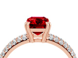 Rose gold Emerald Cut Cut Diamond Milgrain Marquise Band with Prong Setting_4