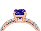Rose gold Emerald Cut Cut Diamond Milgrain Marquise Band with Prong Setting_4