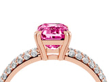 Rose gold Emerald Cut Cut Diamond Milgrain Marquise Band with Prong Setting_4