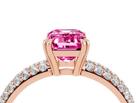 Rose gold Emerald Cut Cut Diamond Milgrain Marquise Band with Prong Setting_4
