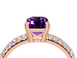 Rose gold Emerald Cut Cut Diamond Milgrain Marquise Band with Prong Setting_4