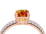 Rose gold Emerald Cut Cut Diamond Milgrain Marquise Band with Prong Setting_4