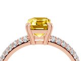 Rose gold Emerald Cut Cut Diamond Milgrain Marquise Band with Prong Setting_4